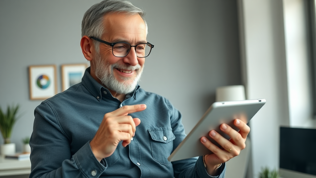 senior man calculating closing costs and moving expenses for downsizing home for retirement