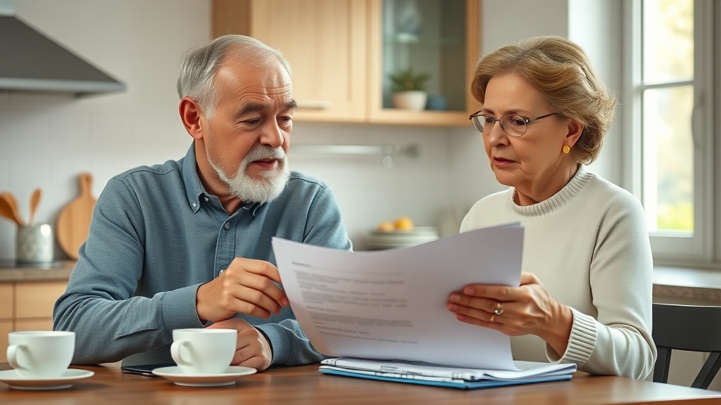 thoughtful senior couple discussing post-retirement jobs and income options social security