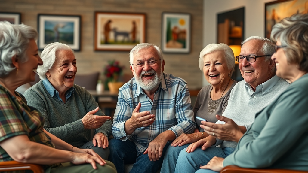happy senior group candid laughter stories Bay of Plenty retirement villages