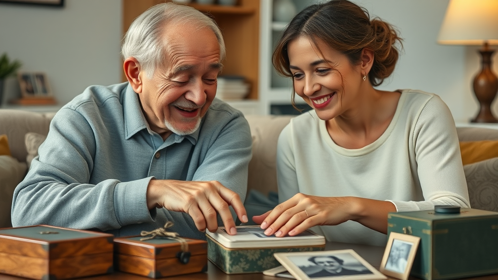 checklist for seniors family sorting sentimental items at home keepsake downsizing checklist for retirees