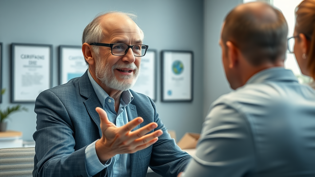 financial services experienced retired man advising clients post-retirement jobs