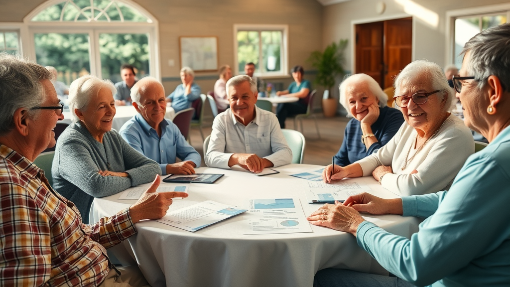 Retired community analyzing the pros and cons of downsizing for retirement plans