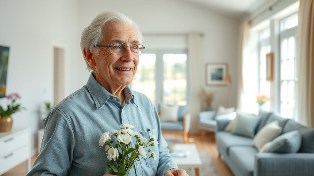 Staging your home for sale before downsizing: tidy, bright living area